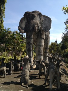 Elephant and Dogs