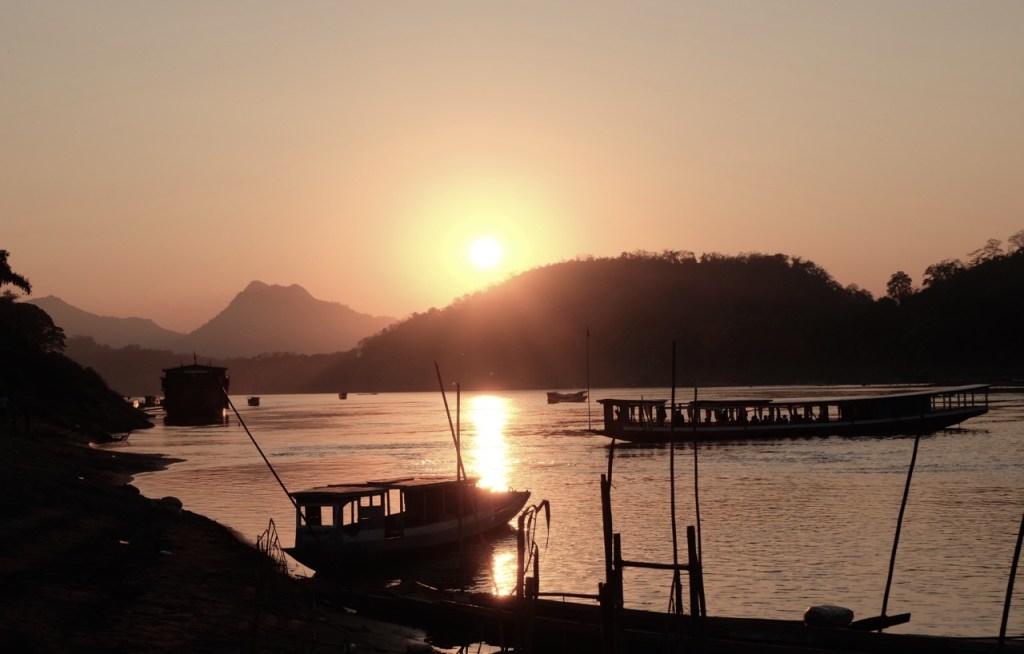 Sunset on the Mekong at Luang Praban