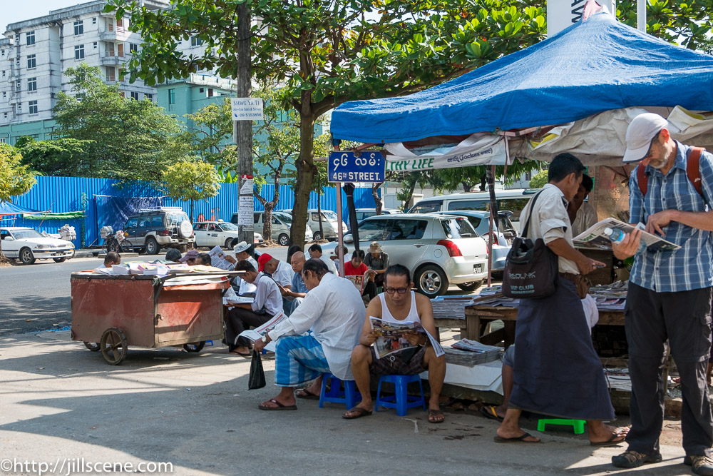 News stand, Yangon, Myanmar
